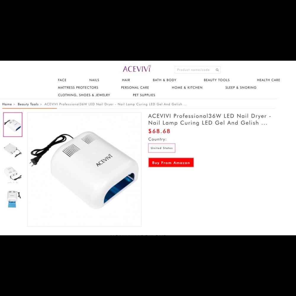 Acevivi LED 36w nail dryer for gel manicures